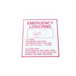 Picture of Decal - Emergency Lowering