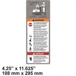 CROWN CR069174 WARNING/ CAPACITY LABEL