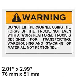Picture of Decal - Warning Do Not Lift Pe