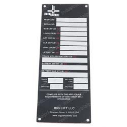 Picture of Nameplate - Pallet Truck