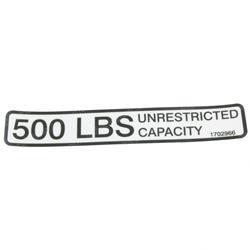 Picture of Decal - 500# Cap 1.00 X 6.00