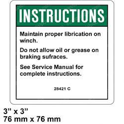 Picture of Decal Notice-Winch Lubrication