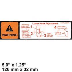CROWN CR069865 DECAL - LOWER HOOK ADJUST