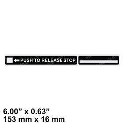 Picture of Decal-Push to Release Stop