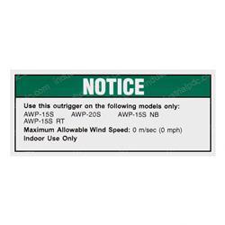Picture of Decal Notice 20 in Outriggr Ce
