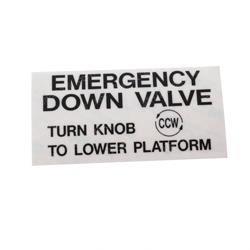 up005223-003 DECAL - EMERGENCY DOWN SINTRA