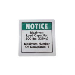 Picture of Decal Max. Capacity 300 Lbs
