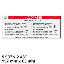 HAULOTTE B06-00-0474 DECAL - DANGER PLATFORM MAX