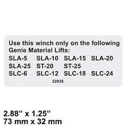 Picture of Decal Label Winch Only