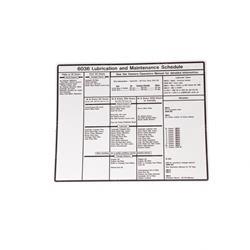 Picture of Decal - Lube/Maint Chart