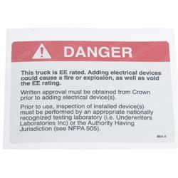 Picture of Label Danger Ee Elec  Addition