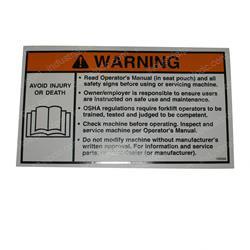 Picture of Decal Op Manual Warning