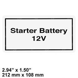 Picture of Decal - Starter Battery 12v