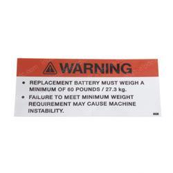 Picture of Decal - Warning Battery Replc