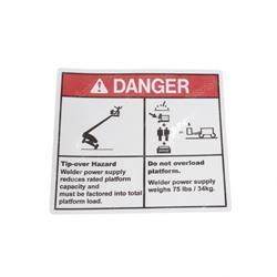 Picture of Decal Danger Tip-Over Welder