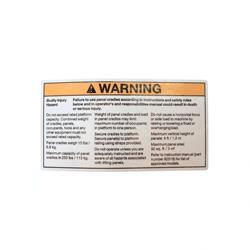 Picture of Decal Warning Panel Cradle