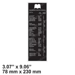 Picture of Decal - Service Manual Ref