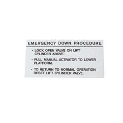 ew1dc12301 DECAL - EMERGENCY DOWN
