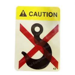 CROWN CR069043 CAUTION NO HOOK