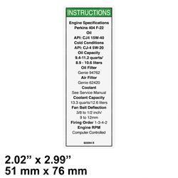 Picture of Decal- Engine Spec- 404f-22