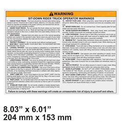 Picture of Decal - Operator Warning