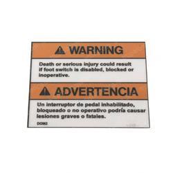 JLG 1703983 DECAL FOOT SWITCH (DOM2)