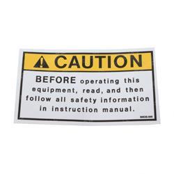 Picture of Decal - Before Operating