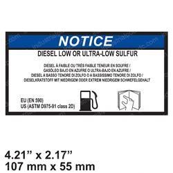Picture of Label Low Sulfur Warning
