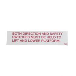 Picture of Decal - Lift Directions Js