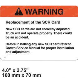 Picture of Warning Scr Card