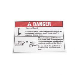Picture of Decal Danger Tip Over Plat