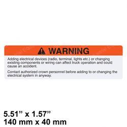 CROWN CR069485 WARNING ELEC. ADDITIONS