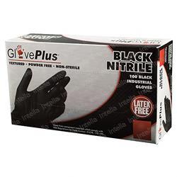 Powder-Free Nitrile Gloves Black, Box of 100 - Extra Large SY1223115