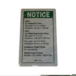 Picture of Decal - Notice Tire Press+torqu