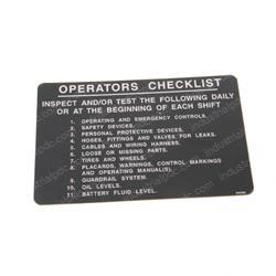 Picture of Decal - Operators Checklist