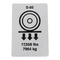 Picture of Decal Label Wheel Load S85