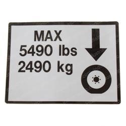 Picture of Decal Max Tire Load