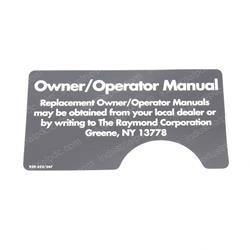 Picture of Decal-Owner/Operator Manual