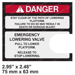 Picture of Decal - Danger Lowering