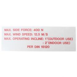 Picture of Label Operating Incline 1-2
