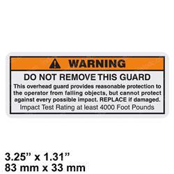Picture of Plate - Overhead Guard Warning