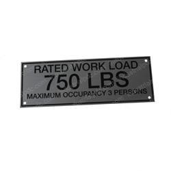 Picture of Nameplate 750 Lb Work Load