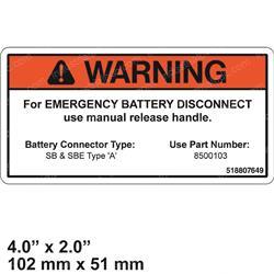 Picture of Decal - Battery Disconnect