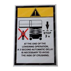 Picture of Decal - Warning 3 Second Stop