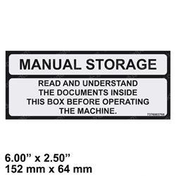 Picture of Decal - Manual Storage