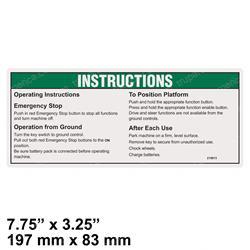 GENIE 215813GT DECAL-OPERATING INSTR GRJ ANSI