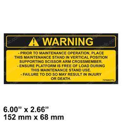 Picture of Decal - Warn Maintenance Stand