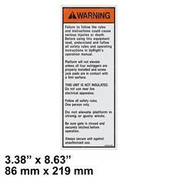 Picture of Decal - Warning Use Sintra