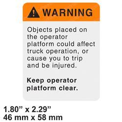 CROWN CR069870 DECAL - WARN PLATFORM CLEAR