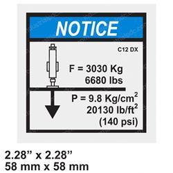 Picture of Decal - Notice 3030kg